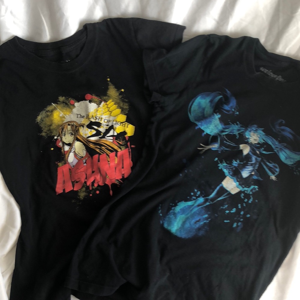 Hatsune miku and sword art online asuna anime tees